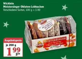 Globus Wicklein Meistersinger Oblaten-lebkuchen Angebot