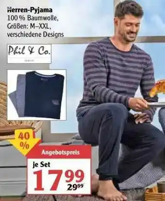 Globus Herren-pyjama Phil & Co. Angebot