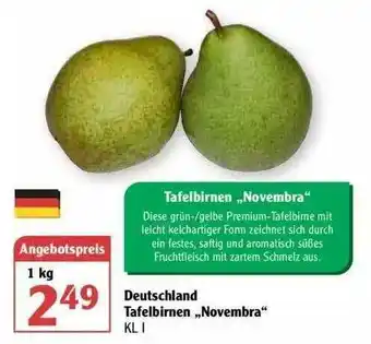 Globus Deutschland Tafelbirnen „novembra“ Angebot