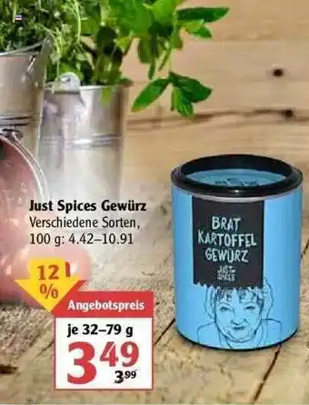 Globus Just Spices Gewürz Angebot