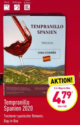 Aldi Nord Tempranillo Spanien 2020 3L Angebot
