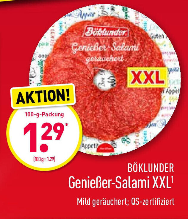 Böklunder Genießer Salami XXL 100g Angebot bei Aldi Nord