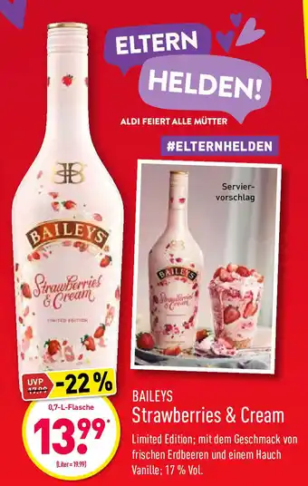 Aldi Nord Baileys Strawberries & Cream 0,7L Angebot