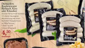 Dornseifer Dornseifers Rostbratwurst Bärlauch, Käse oder Klassiker 450g Angebot