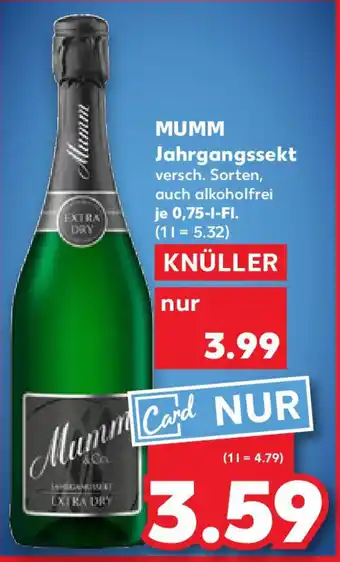 Kaufland MUMM Jahrgangssekt Angebot