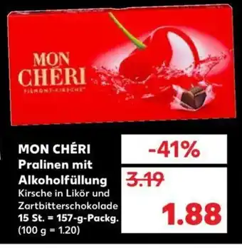 Kaufland Mon Chéri Pralinen mit Alkoholfüllung 157g Angebot