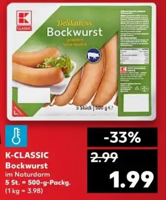 Kaufland K-Classic Bockwurst 500g Angebot