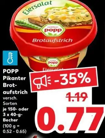 Kaufland Popp Pikanter Brotaufstrich 3x40g/150g Becher Angebot