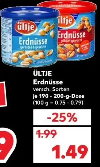 Kaufland Ültje Erdnüsse 190-200g Dose Angebot