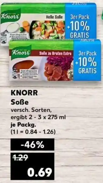 Kaufland Knorr Soße 2-3x275ml Angebot