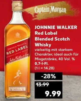 Kaufland Johnnie Walker Red Label Blended Scotch Whisky 0,7L Angebot