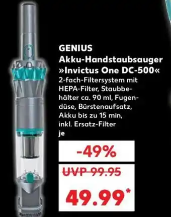 Kaufland Genius Akku Handstaubsauger Invictus One DC-500 Angebot