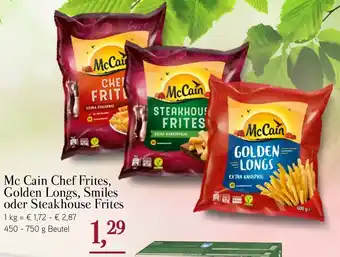 Dornseifer Mc Cain Chef Frites, Golden Longs, Smiles oder Steakhouse Frites 450-750g Beutel Angebot