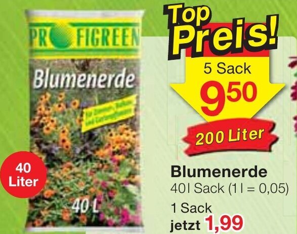 Blumenerde 40L Angebot bei Jawoll