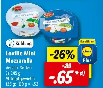 Lidl Lovilio mini mozzarella Angebot