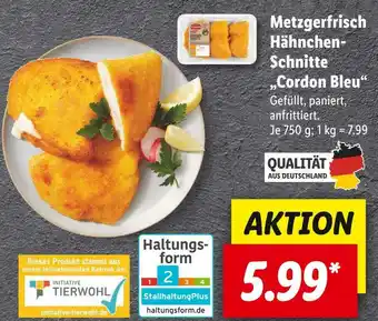 Lidl Metzgerfrisch hähnchen-schnitte „cordon bleu“ Angebot