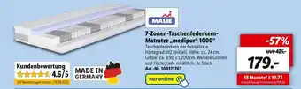 Lidl Malie 7-zonen-taschenfederkern-matratze „medipur 1000“ Angebot