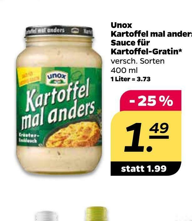 Unox kartoffel mal anders, sauce für kartoffelgratin Angebot bei NETTO