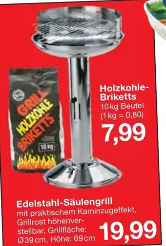 Jawoll Holzkohle Briketts oder Edelstahl Säulengrill Angebot