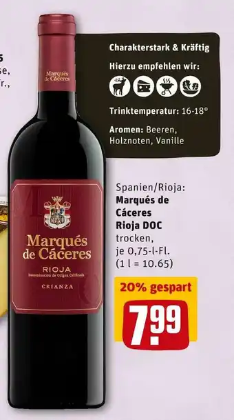 REWE Marqués de cáceres rioja doc rotwein Angebot