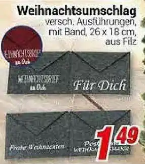 CENTERSHOP Weihnachtsumschlag Angebot