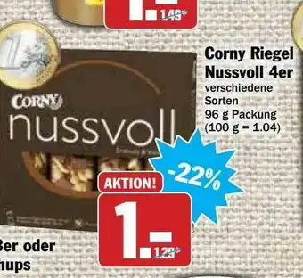 Hit Corny Riegel Nussvoll 4er Angebot