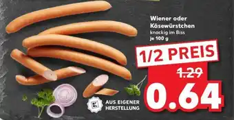 Kaufland Wiener oder Käsewürstchen 100g Angebot