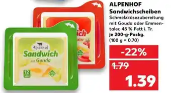 Kaufland Alpenhof Sandwichscheiben 200g Angebot