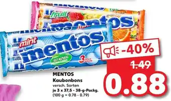 Kaufland Mentos Kaubonbons 3x37,5-38g Angebot