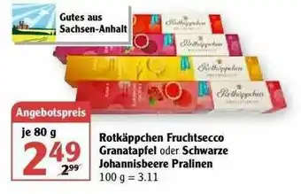 Globus Rotkäppchen Fruchtsecco Granatapfel Oder Schwarze Johannisbeere Pralinen Angebot