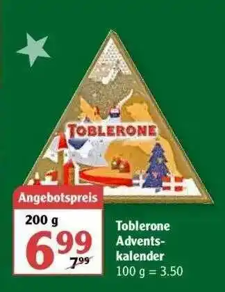 Globus Toblerone Adventskalender Angebot