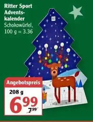 Globus Ritter Sport Adventskalender Angebot