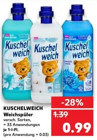 Kaufland Kuschelweich Weichspüler 1L Angebot