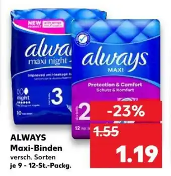 Kaufland Always Maxi Binden Angebot