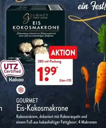 Aldi Nord Gourmet Eis Kokosmakrone 280ml Angebot