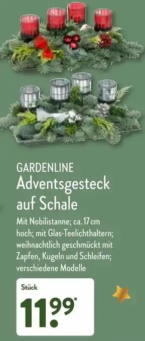 Aldi Nord Gardenline Adventsgesteck auf Schale Angebot