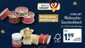 Aldi Nord Living Art Weihnachts Geschenkband Angebot