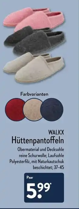 Aldi Nord Walkx Hüttenpantoffeln Angebot