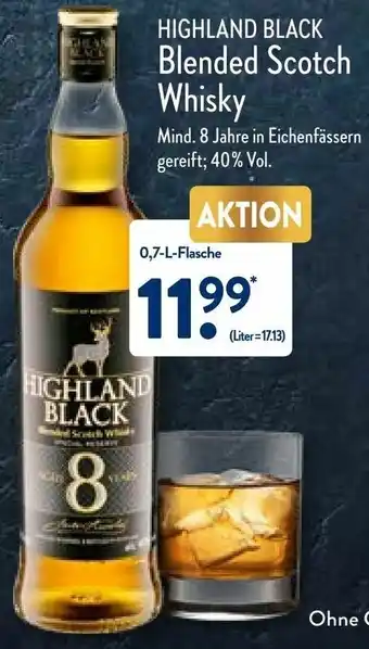 Aldi Nord Highland Black Blended Scotch Whisky 0,7L Angebot