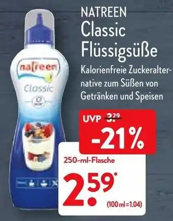 Aldi Nord Natreen Classic Flüssigsüße 250ml Angebot