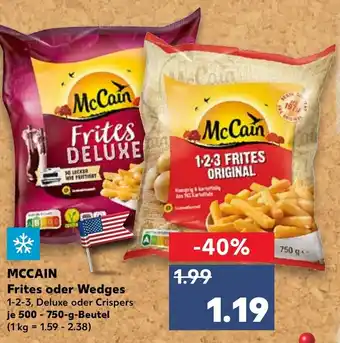 Kaufland Mccain Frites oder Wedges 500-750g Beutel Angebot