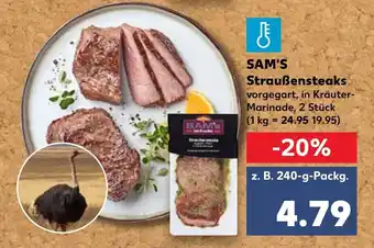 Kaufland Sam's Straußensteaks 240g Angebot