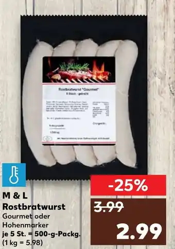 Kaufland M & L Rostbratwurst 500g Angebot