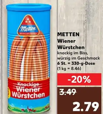 Kaufland Metten Wiener Würstchen 330g Angebot