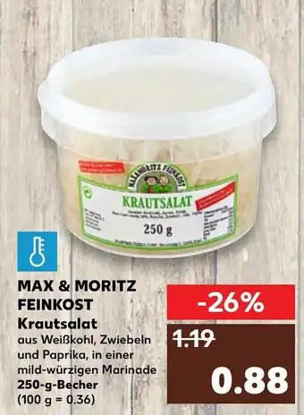 Kaufland Max & Moritz Feinkost Krautsalat 250g Becher Angebot