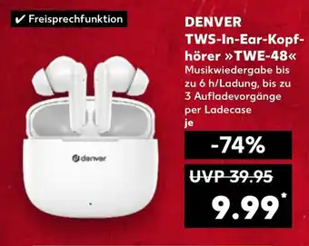 Kaufland DENVER TWS-In-Ear-Kopf- T hörer TWE-48 Angebot