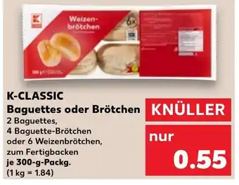 Kaufland K-CLASSIC Baguettes oder Brötchen je 300-g-Packg. Angebot