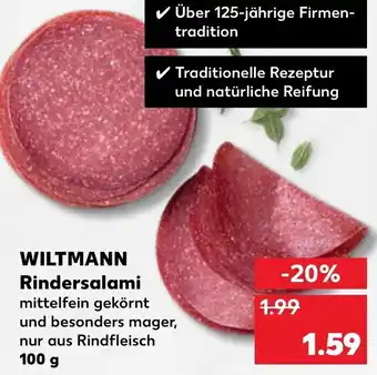 Kaufland Wiltmann Rindersalami 100g Angebot