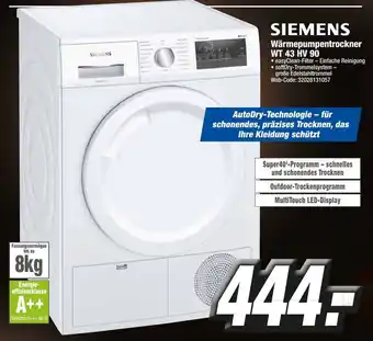 K+B Expert Siemens Wärmepumpentrockner WT 43 HV 90 Angebot