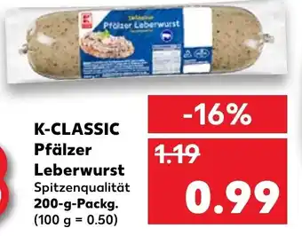 Kaufland K-Classic Pfälzer Leberwurst 200g Angebot